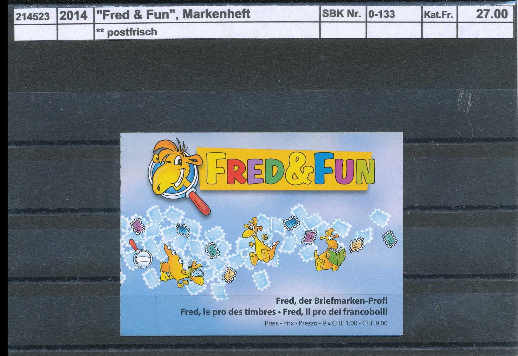 Tous les timbres: 2014 "Fred & Fun", Markenheftchen, ** postfrisch – Neuf (Voir description) à Winterthur par Zupogeru