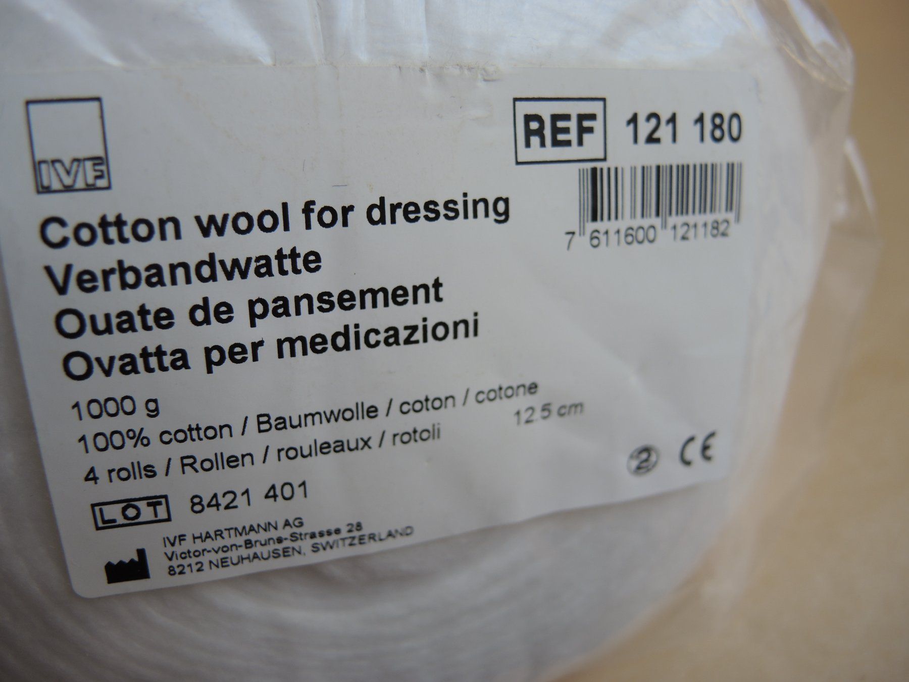 Verbandkästen: Verbandwatte  Hartmann  4 Rollen  1000g  Neu – Neu (gemäss Beschreibung) aus Rorschach von maeck8 3