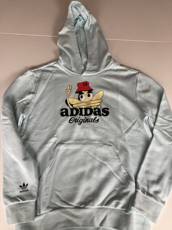 Adidas Originals Sweat à capuche bleu clair, taille 164cm
