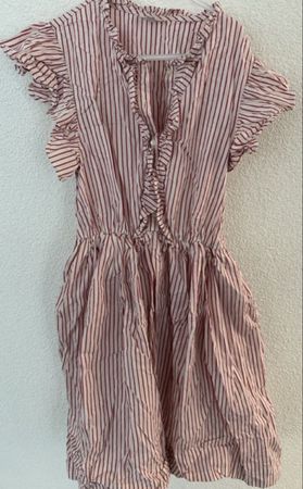 Pomp de lux Sommerkleid Gr.134/140 rot gestreift Rüschen 
