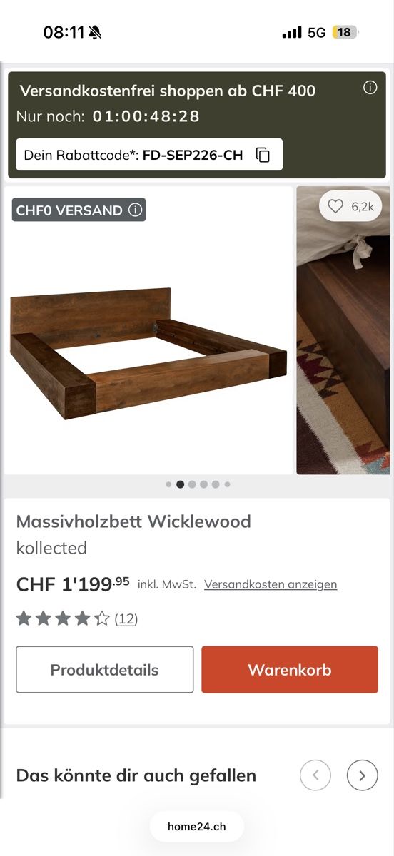Letti: Massivholzbett ohne lattenrost (for 180 x 200cm) – Nuovo (secondo la descrizione) da Zürich venduto da Ridhima 2