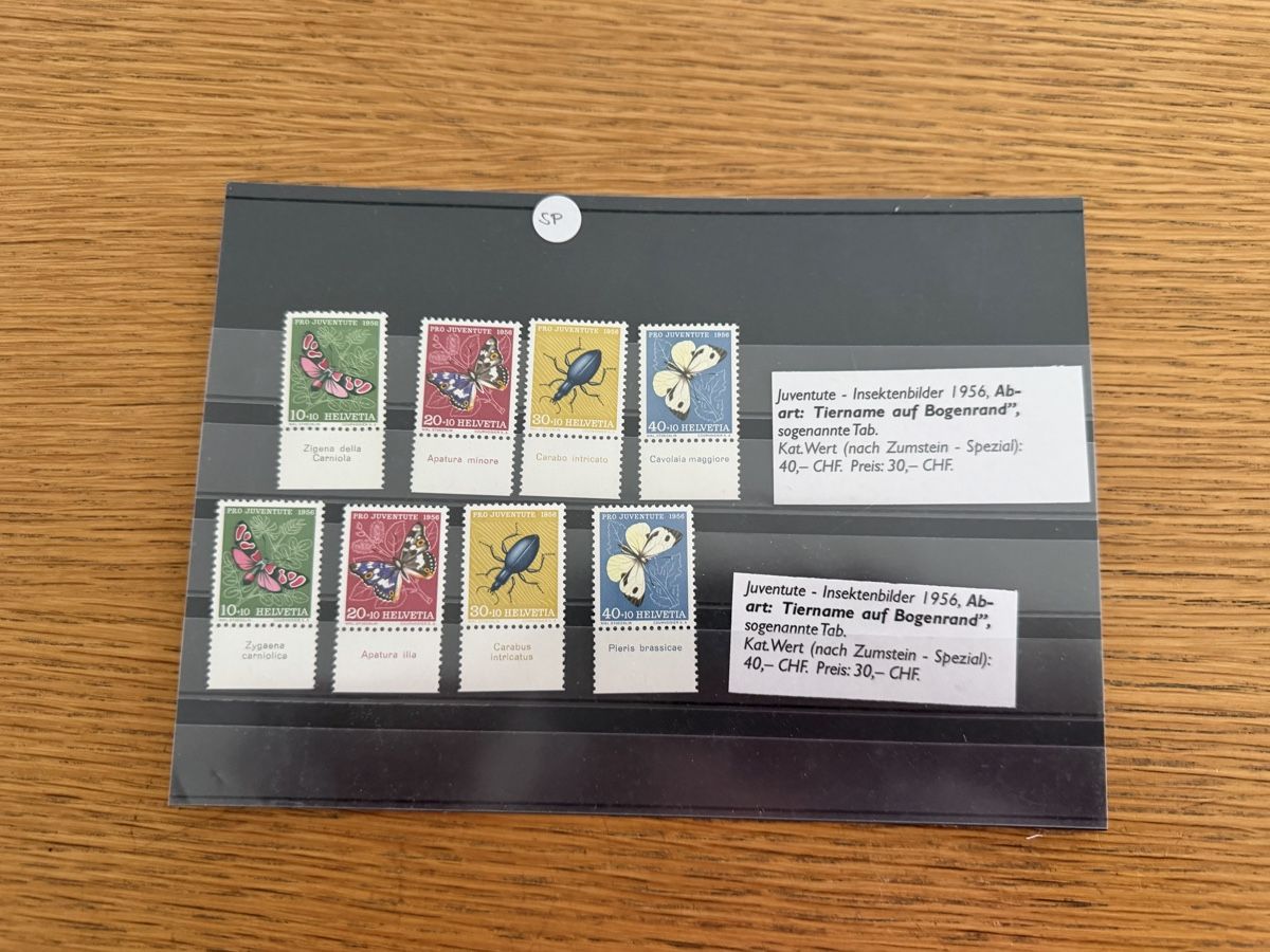Alle Briefmarken: 13 Steckkarten mit Pro Juventute Marken mit Bogenrand – Gebraucht aus Murgenthal von Tina_4055 3