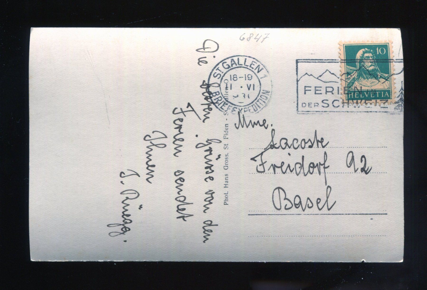 Cartoline postali: St.Gallen – Usato da Aarau venduto da Elmaar41 1