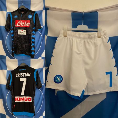 Orginales SSC Napoli Fussballtrikot Set Cristian 7