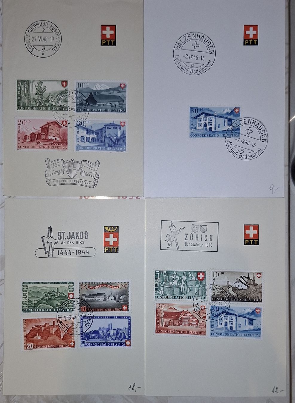 Alle Briefmarken: 8 Pro Patria PTT Hefte  – Gebraucht aus Balgach von SIMEON27 1