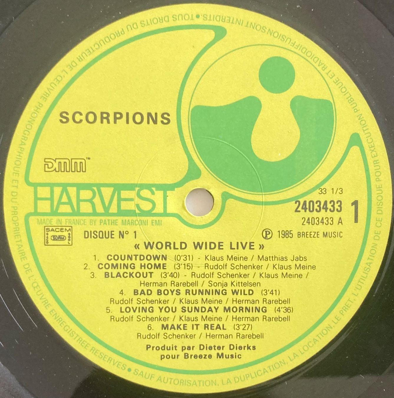 Vinyles: SCORPIONS - WORLD WIDE LIVE – D'occasion à Poliez-Pittet par Newtown-Records 5