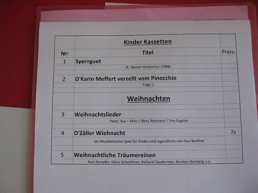 Musicassette: Kinderkassetten – Usato da Winterthur venduto da pet_6tq2 3