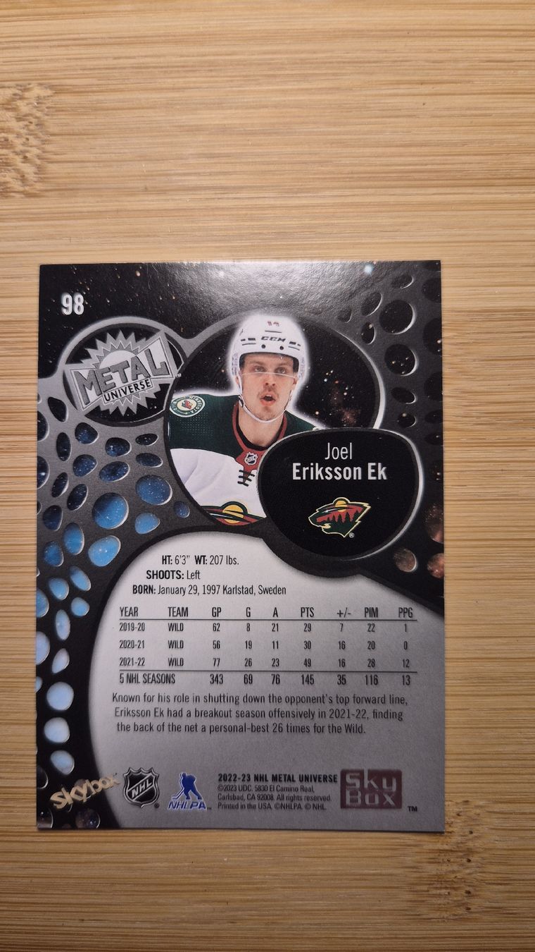 NHL Sammelbilder & Trading cards: NHL Minnesota Wild Joel Eriksson Ek – Gebraucht aus Bellach von paedu-1980 1