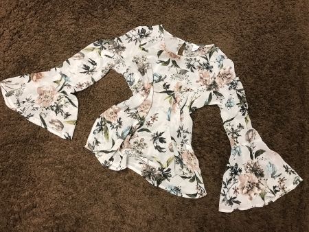 Bluse mit Trompetenärmel Gr L
