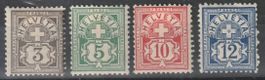 Kreuz und Wertziffer 81-84 mit Falz