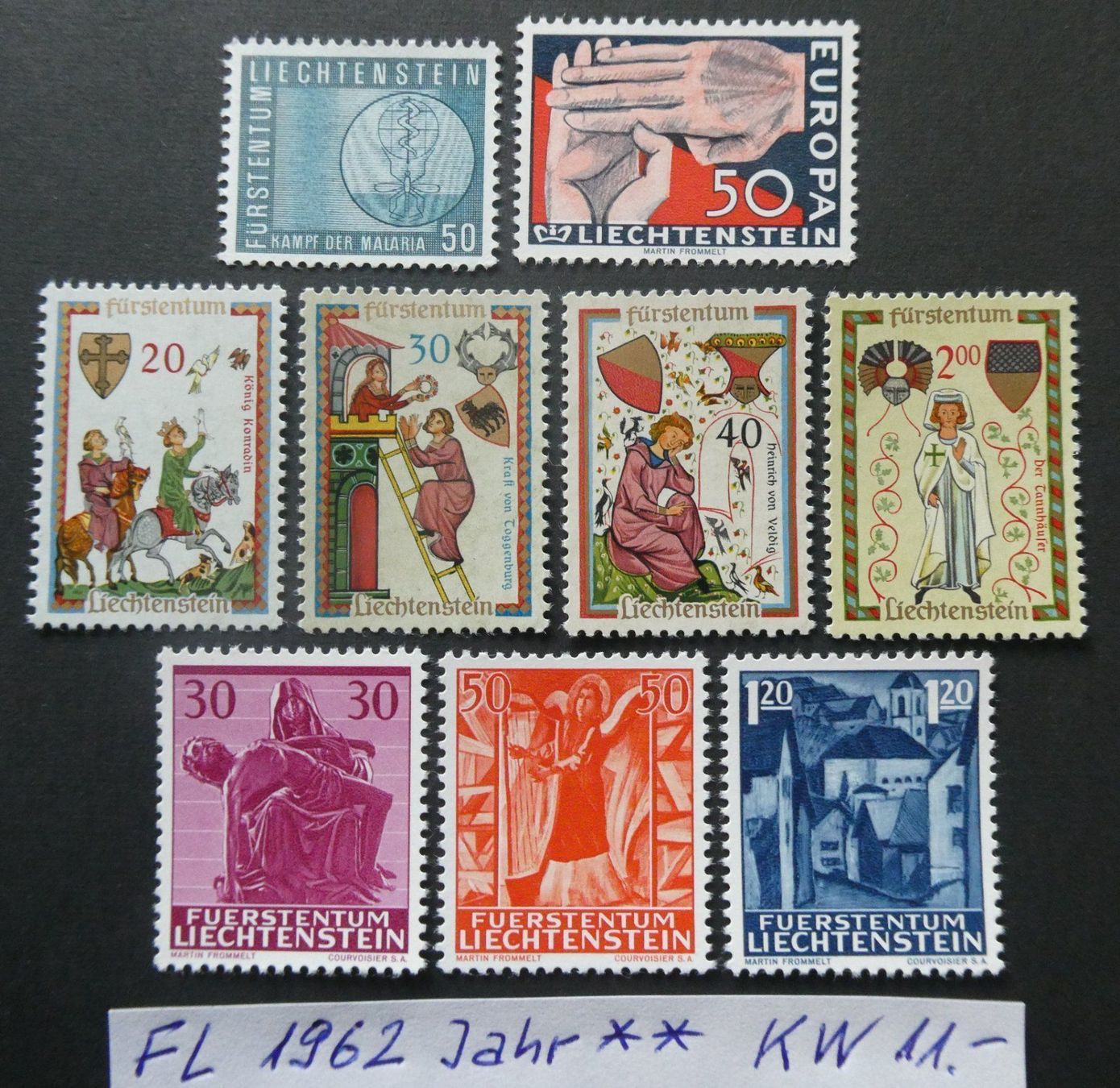 Tutti i francobolli: FL 1962 Jahr postfrisch – Usato da Lausen venduto da Herbamare01