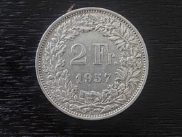 1 x 2 Franken Schweiz 1957 – zirkuliert