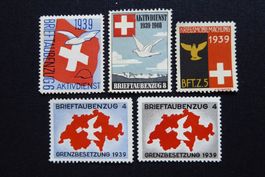 (m358) Brieftaubendienst 5/1 + 9/1 + 10/1 **; 6/1 + 7/1 *