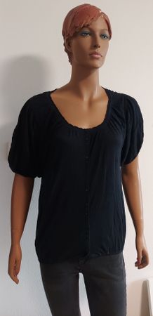 Schwarzes Kurzarm Blusenshirt Gr. M Hunkydory
