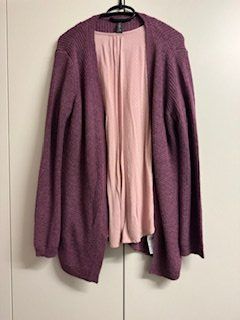 Langarmbluse mit passender Strickjacke rosa/violet