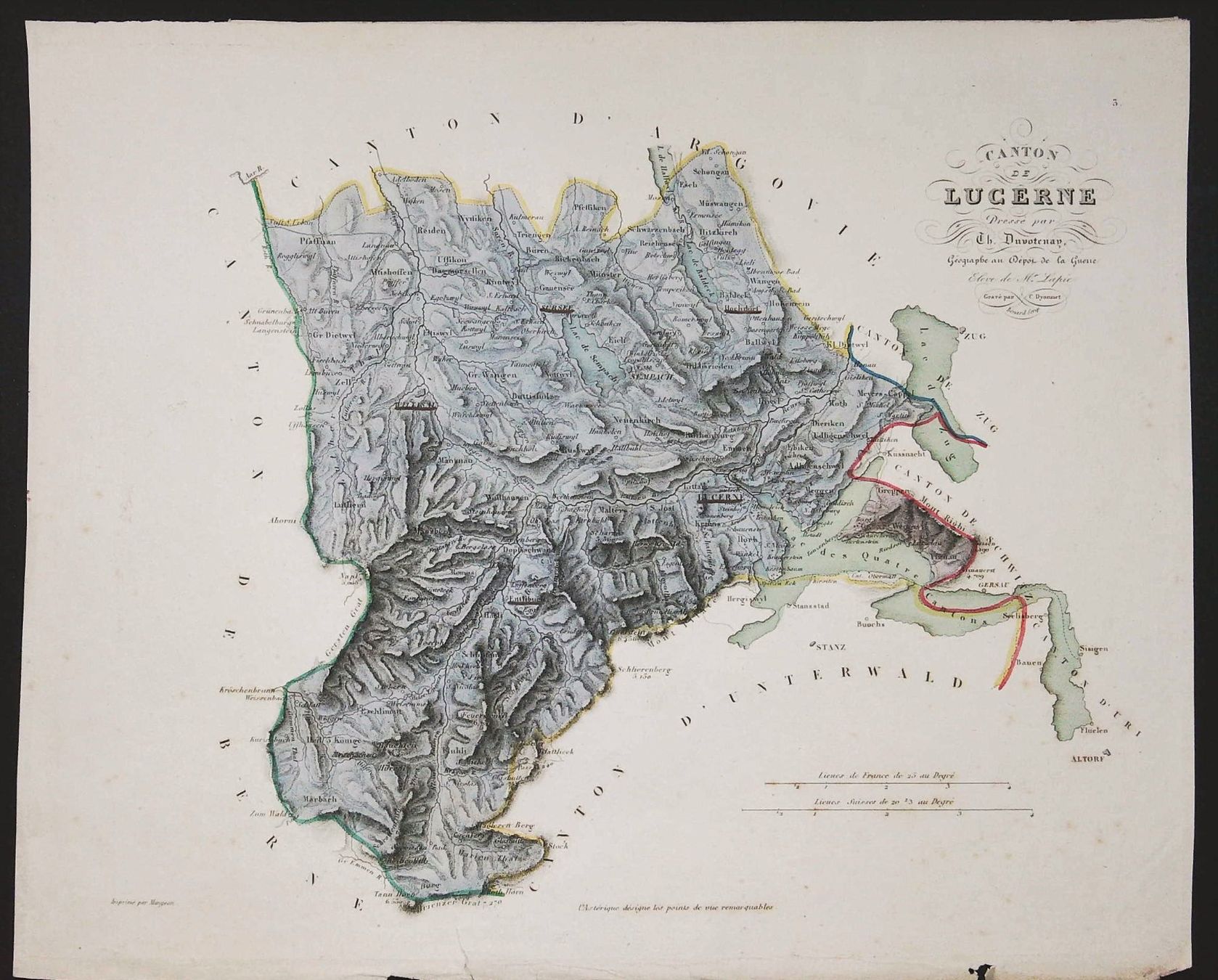 Cartine & Atlanti: Kantonskarte Luzern 1851 – Usato da Rafz venduto da booksell