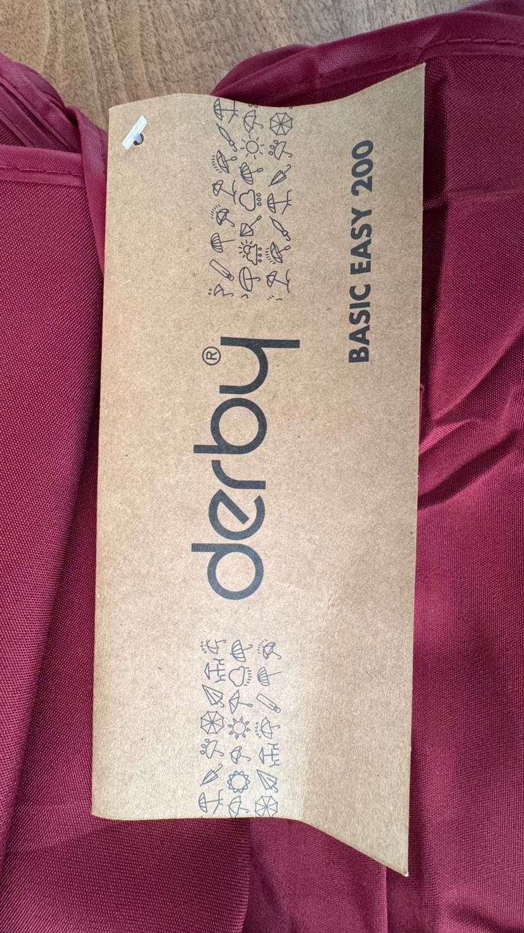 Sonnenschirme: Sonnenschirm Derby Basic Easy 200cm bordeaux Neu – Gebraucht aus Luzern von serchon