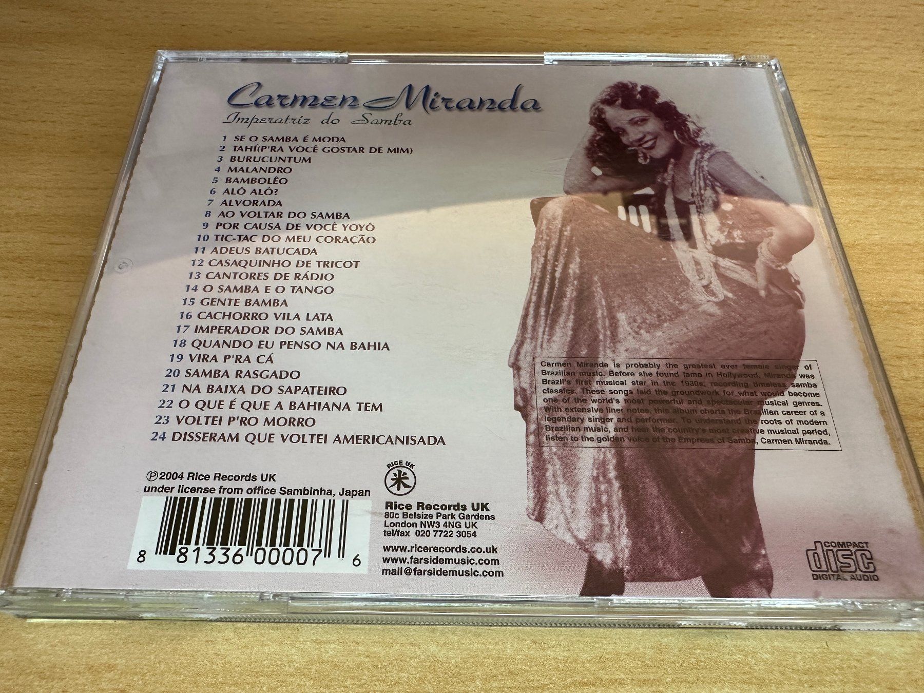 CD: Carmen Miranda – Imperatriz Do Samba – Usato da Rikon im Tösstal venduto da Alpenmutz 1