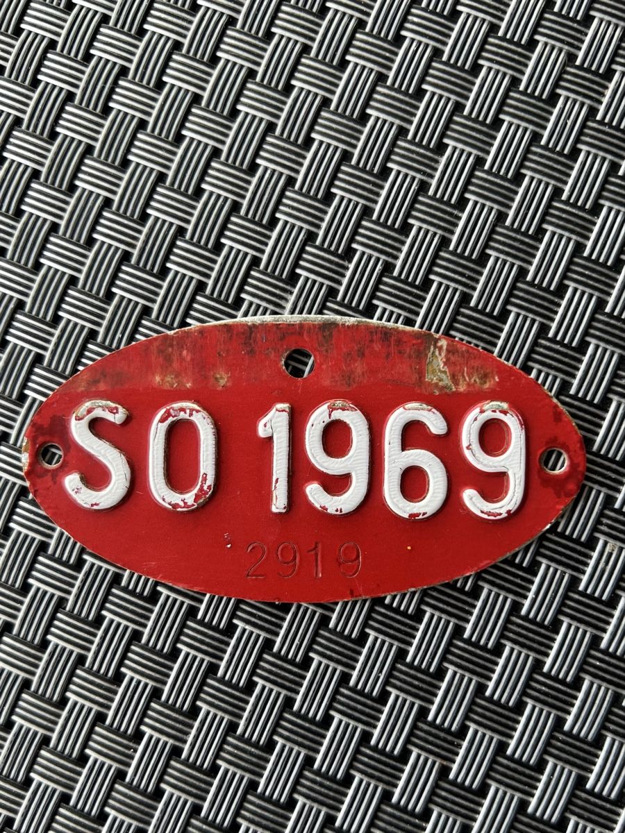 Schilder: Velonummer Anhänger 1969 – Gebraucht aus Wolfwil von Poulet60