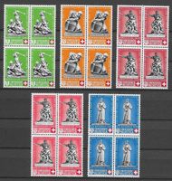 1940 : Pro Patria Serie Viererblock Nr.B3-6 mit B5c */**