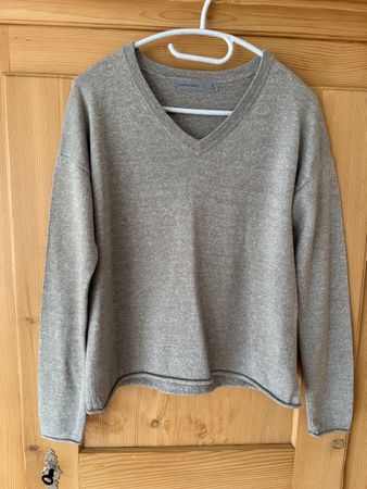 Icebreaker T-Shirt aus Merinowolle & Leinen Damen Gr.M beige