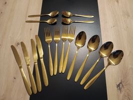 Goldenes Besteck 4-er Set