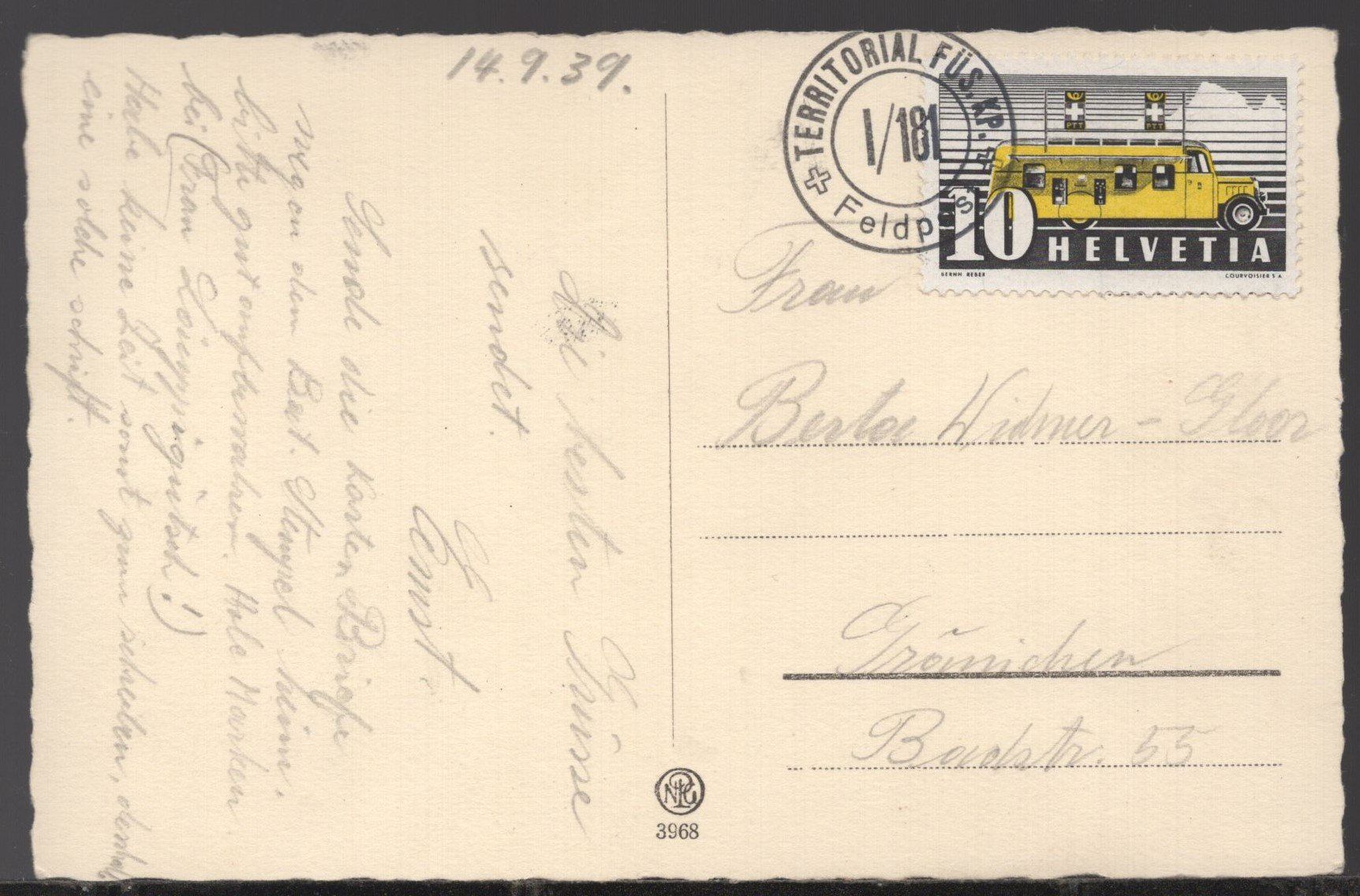 Ansichtskarten: Katzenkarte  14.9.39  Feldpost – Gebraucht aus Aarau von kufi44 1