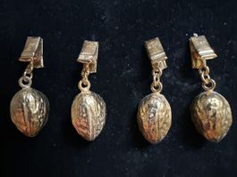 4x Tischtuch Klammern „Gold -Nuss“ Vintage Retro Tischdeko C