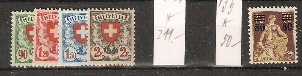 Alle Briefmarken: 135 + 163/6z * – Neu (gemäss Beschreibung) aus Lausanne von Whorvath