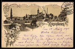 Lithographie Kirchberg /BE, Straßenpartie in der Hauptgasse 