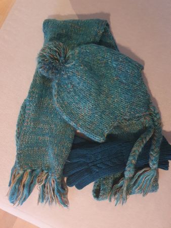 Winterset Mütze Schal Handschuhe Türkis Grösse M