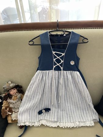 Mädchen Dirndl Trachtenkleid Gr 122