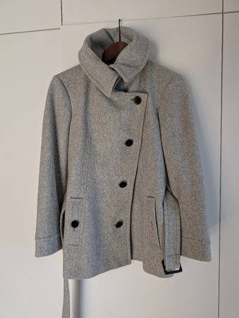 Jacke aus Wolle/ Wolljacke grau, Gr. 34, Top Zustand