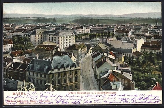 Cartoline postali: Basel, Obere Realschule und Elisabethens – Usato da Berlin venduto da bartko-reher