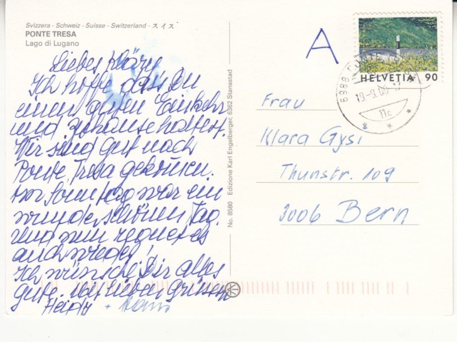 Cartoline postali: Ponte Tresa 2000 – Usato da Bürglen TG venduto da StampGraf 1