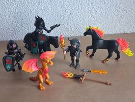 Playmobil Ritter, kleiner Drachen, Feuerpferd. Gemäss Bilder