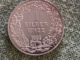 Neue Silberunze Schweiz 1992, top Zustand