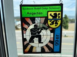 Glasbild Bundesrat Rudolf Gnägi Schiessen Aegerten 99er