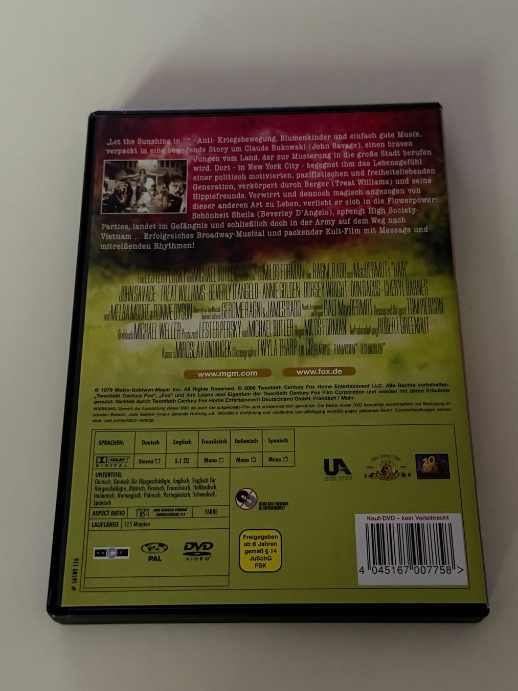 Tutti i DVDs: DVD Hair 1979 – Nuovo (secondo la descrizione) da Altstätten SG venduto da sheamus 1