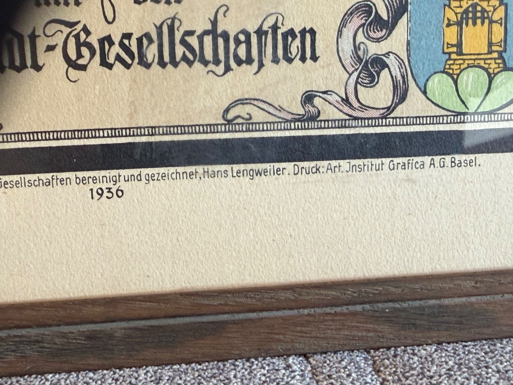 Tableaux: Historischen Wappen Basler Baslerstab – D'occasion à Basel par PAUL_ART 5