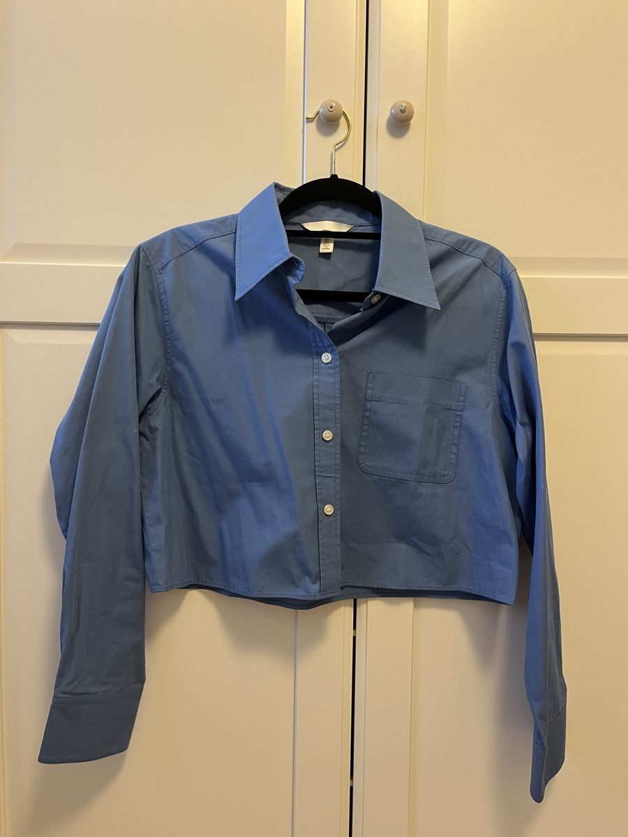 H&M Camicette: 100% Baumwolle blaues Crop Hemd – Nuovo (secondo la descrizione) da Allschwil venduto da eyl_bb8q