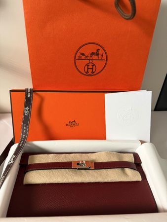 Hermes Kelly To Go Veau Chevre Epsom Rouge H  Brand New Only