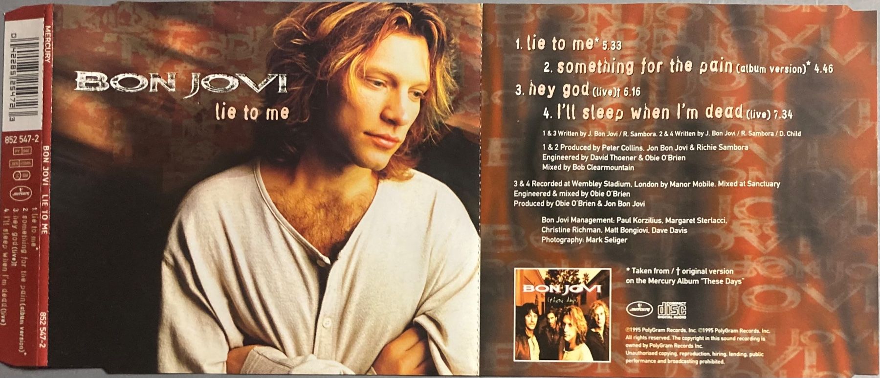 CD: BON JOVI - LIE TO ME – Usato da Poliez-Pittet venduto da Newtown-Records
