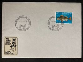 Schweiz 1983 Sonderstempel 700 J Stadtrecht Aarau Vignette 2