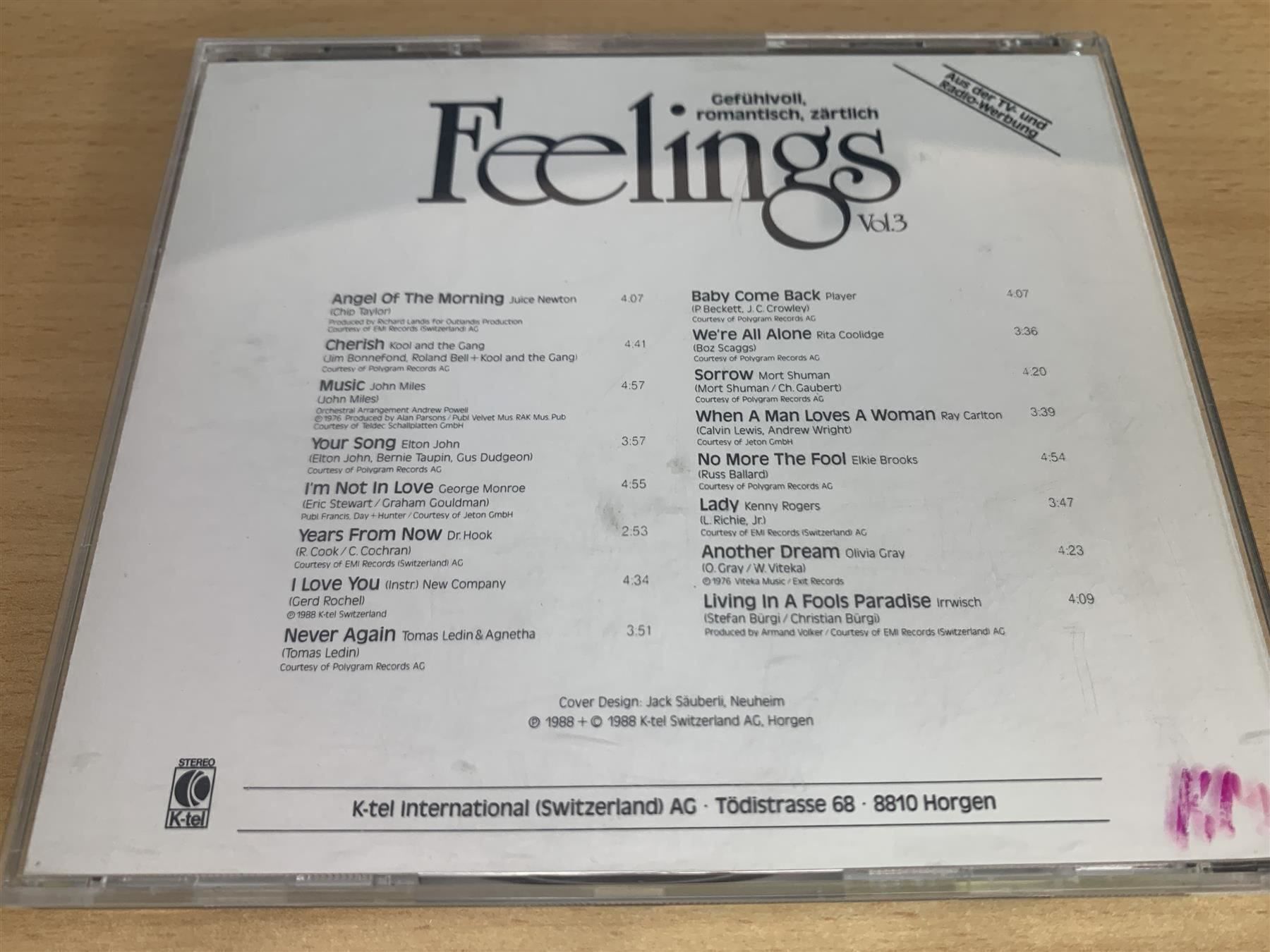 CD: Feelings - Vol. 3 – Usato da Rikon im Tösstal venduto da Alpenmutz 1