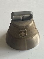 Kuhglocke Messing antik mit Schweizer Kreuz (S17)