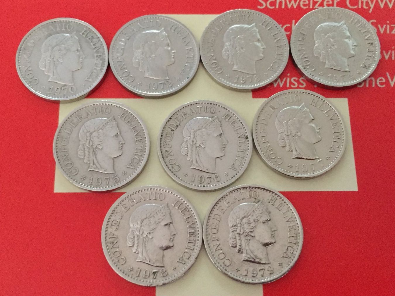 Tutti le monete: 10 Rappen 1970 - 1979 komplett – Usato da Elsau venduto da herbybay