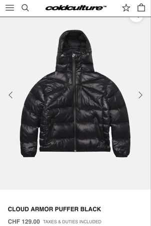 Cold Culture Armour Puffer Black