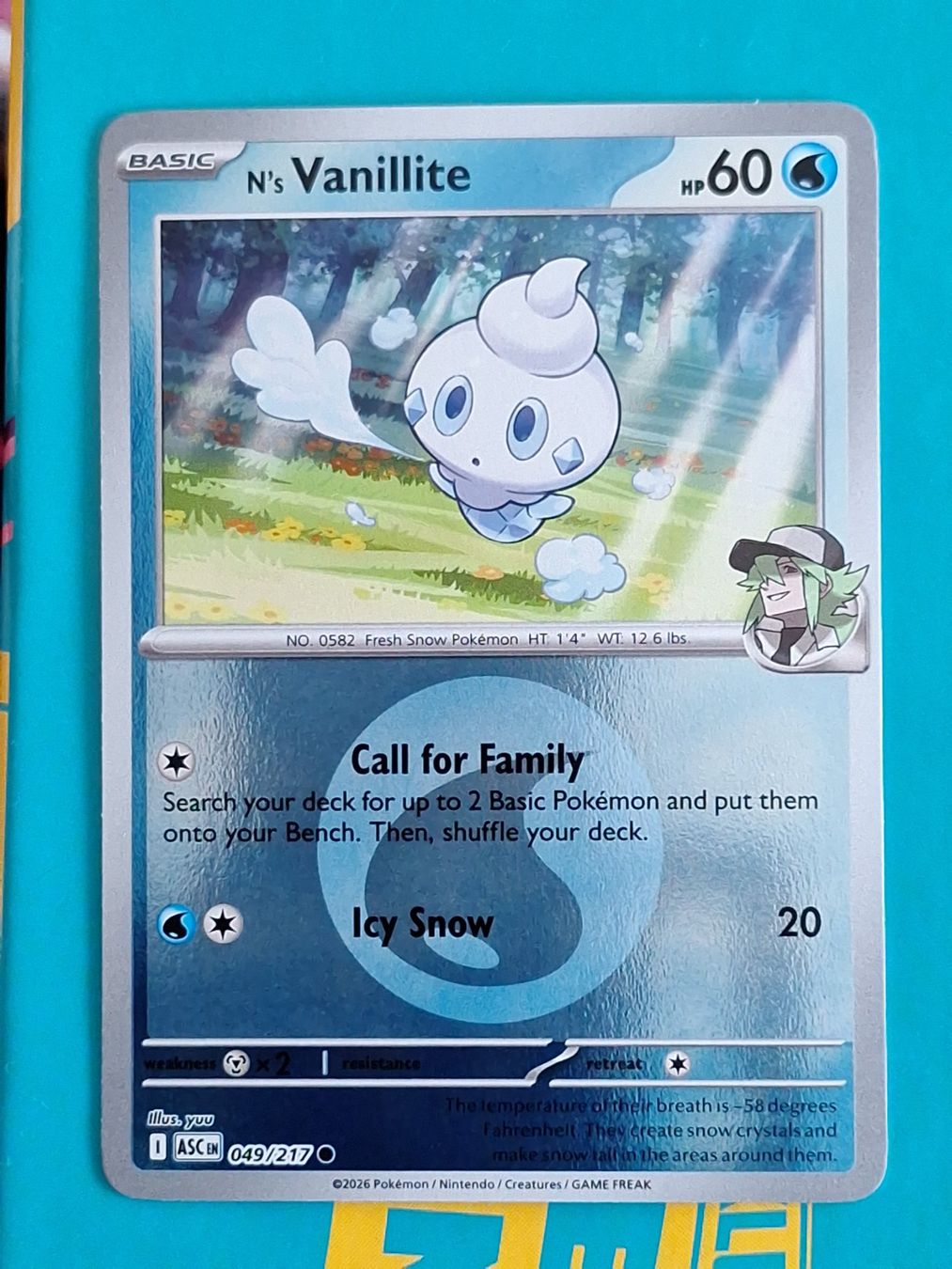 Pokémon Sammelbilder & Trading cards: N's Vanillite - Reverse Holo Energy - Ascended Heroes – Gebraucht aus Altstätten SG von GGsGameshop