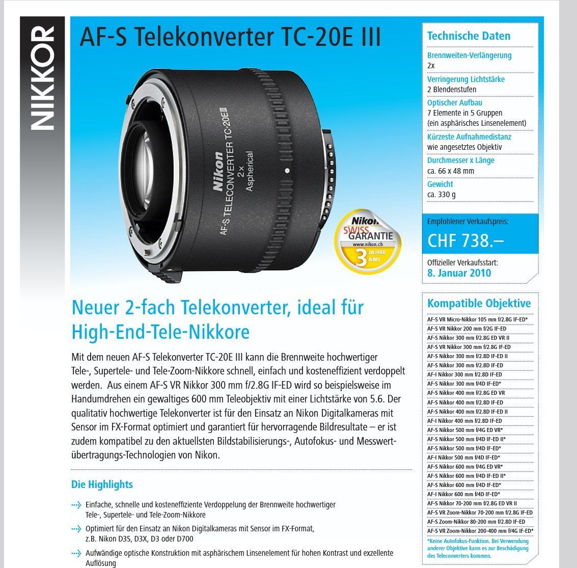 Nikon Adattatori foto: Telekonverter Nikon Tc-20e III – Usato da Aire-la-Ville venduto da ger_6sn9 1